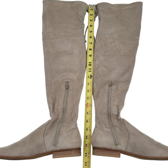 Women's Over the Knee Boots Light Tan Suede Microfiber Gianni Bini Size 6.5 M - Picture 11 of 12